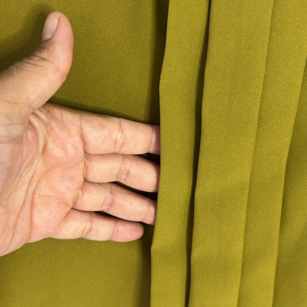 Yellow Pleated Cap Sleeve Blouse. CAJA. # 1. D - Picture 7 of 9